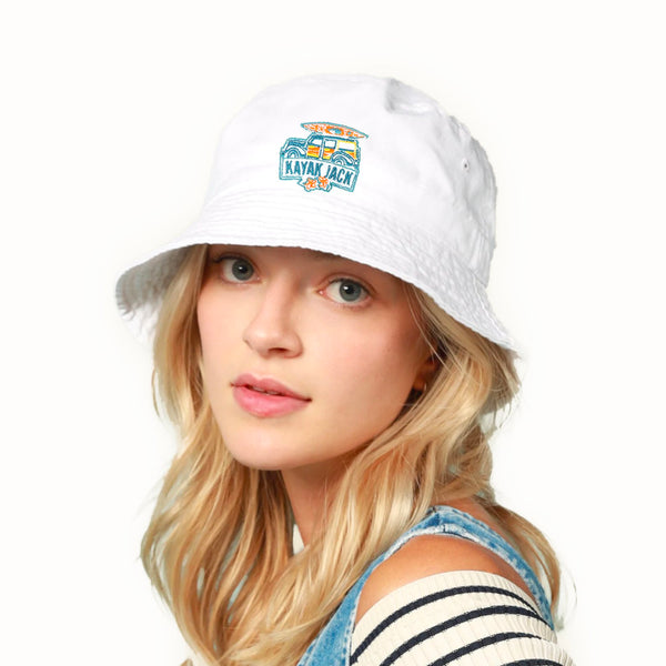 white bucket hat Kayak Jack