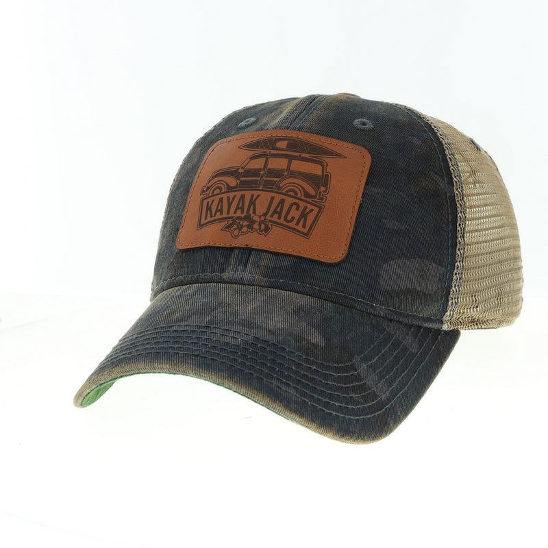 Navy Blue Camo Old Favorite Trucker Cap Hat - Kayak Jack