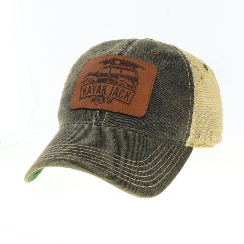 Black Old Favorite Trucker Cap Hat - Kayak Jack