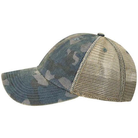 Navy Blue Camo Old Favorite Trucker Cap Hat - Kayak Jack