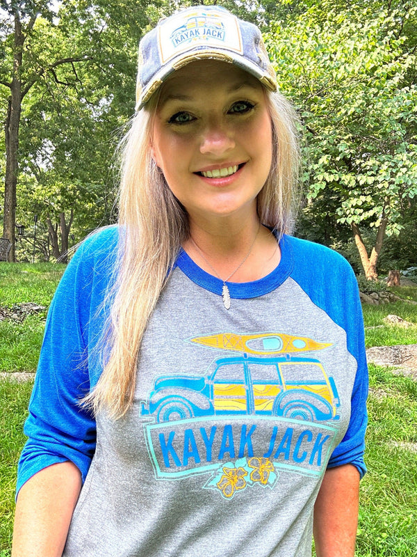 Royal Blue Distressed Trucker Cap Hat - Kayak Jack