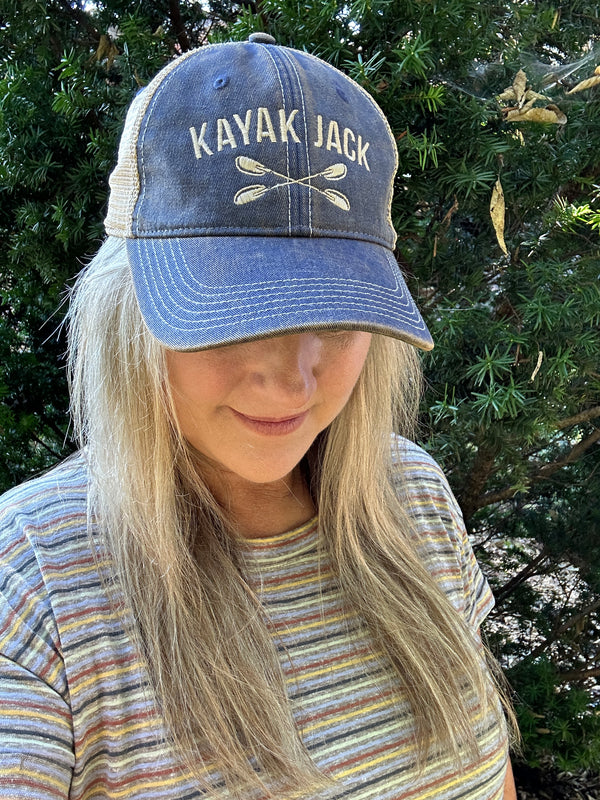 Navy Blue Old Favorite Trucker Cap Hat for Kayakers - Kayak Jack