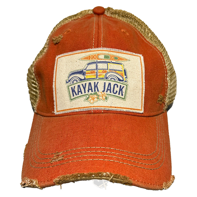 Orange Distressed Trucker Cap - Kayak Jack