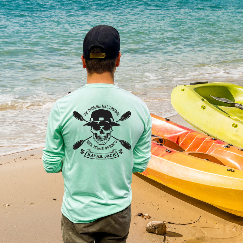 Paddling Will Continue Until Morale Improves Kayaking UPF Shirt - Kayak Jack