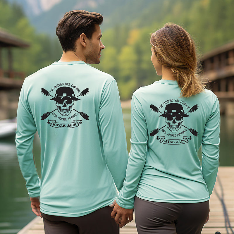 Paddling Will Continue Until Morale Improves Kayaking UPF Shirt - Kayak Jack