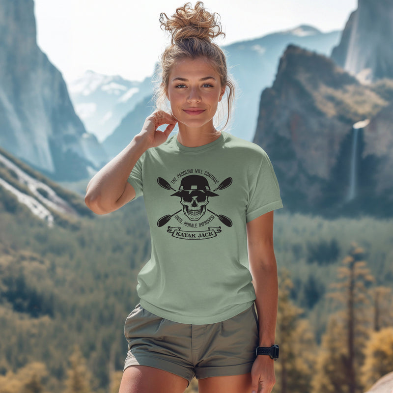 The Paddling Will Continue Until Morale Improves Kayaking T-Shirt