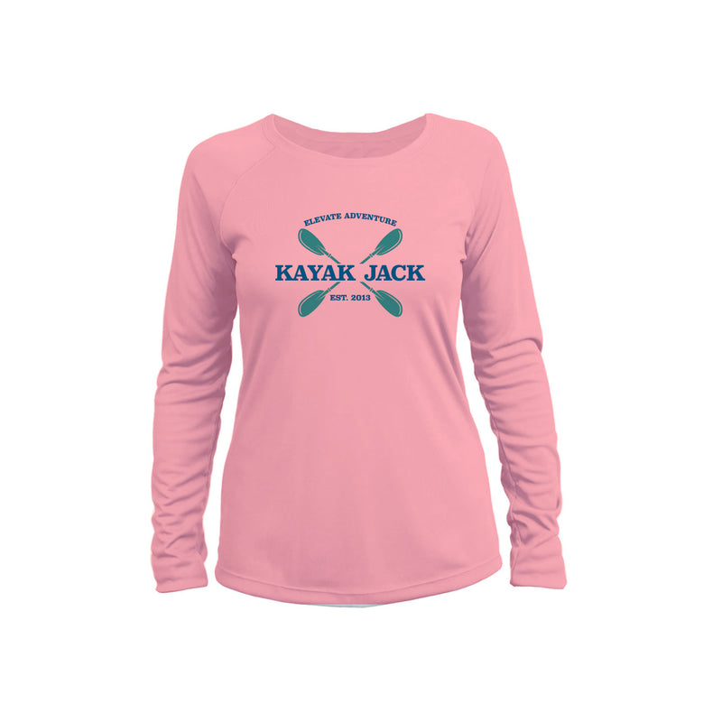 Women’s UPF SPF Long Sleeve Kayaking UV Sun Shirt Pink- Kayak Jack
