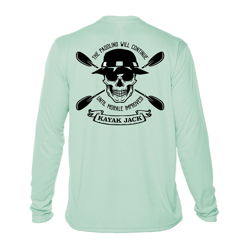 Paddling Will Continue Until Morale Improves Kayaking UPF Shirt - Kayak Jack