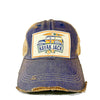Royal Blue Distressed Trucker Cap Hat - Kayak Jack