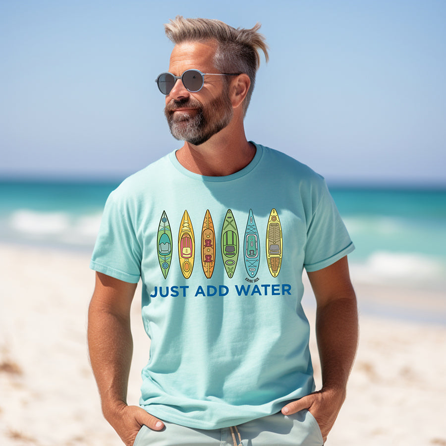 Just Add Water Kayak Shirt T-Shirt Dusty Blue - Kayak Jack