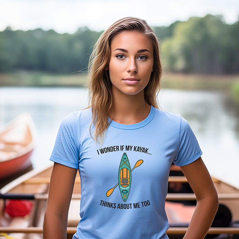 I Wonder If My Kayak Thinks About Me Too T-Shirt