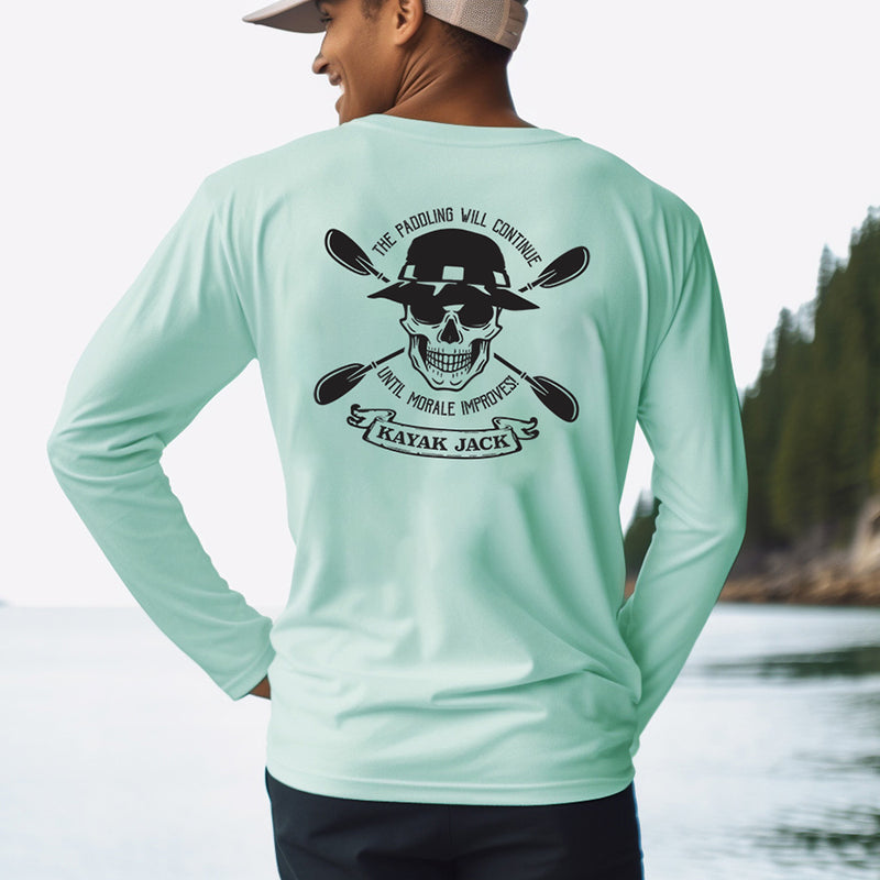 Paddling Will Continue Until Morale Improves Kayaking UPF Shirt - Kayak Jack
