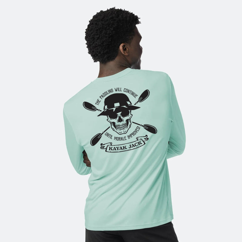 Paddling Will Continue Until Morale Improves Kayaking UPF Shirt - Kayak Jack
