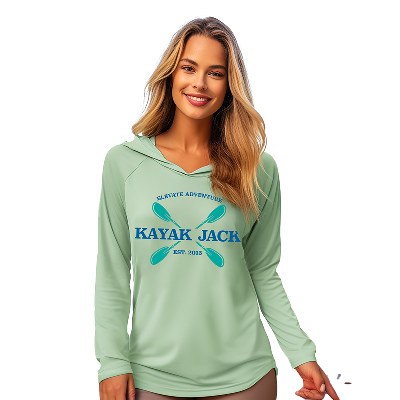 Men’s UPF 50 Sun Protection Kayaking Hoodie Shirt Sage - Kayak Jack