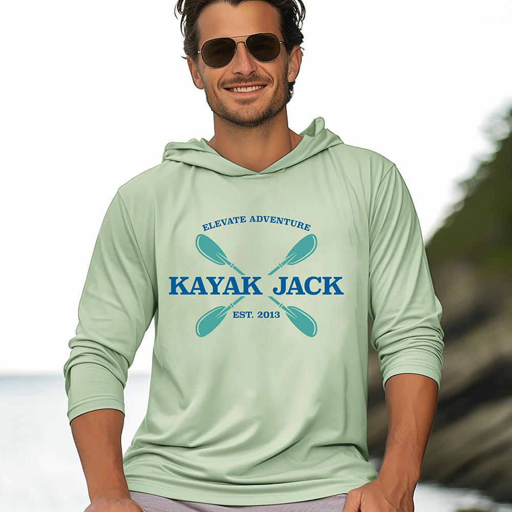 Men’s UPF 50 Sun Protection Kayaking Hoodie in Green - Kayak Jack 3XL