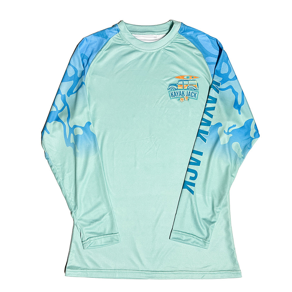 Women’s UPF 50 Long Sleeve Kayaker Shirt Tropical Colors - Kayak Jack Medium