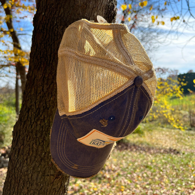 Royal Blue Distressed Trucker Cap Hat - Kayak Jack